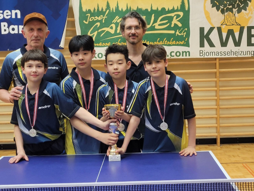 Burschenteam &amp; Vanessa Tang bei ÖM U15 am Podest